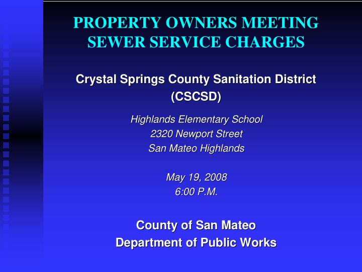 property owners meeting sewer service charges