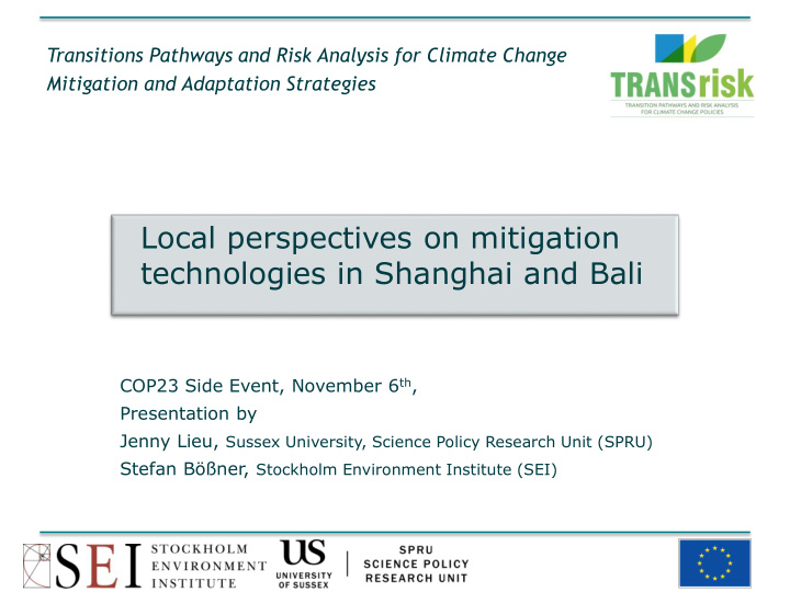 technologies in shanghai and bali