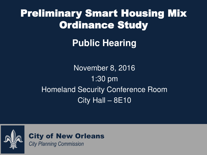 pr preliminar eliminary y smar smart t housing housing