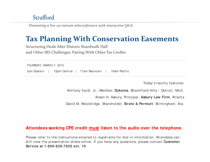 tax planning with conservation easements