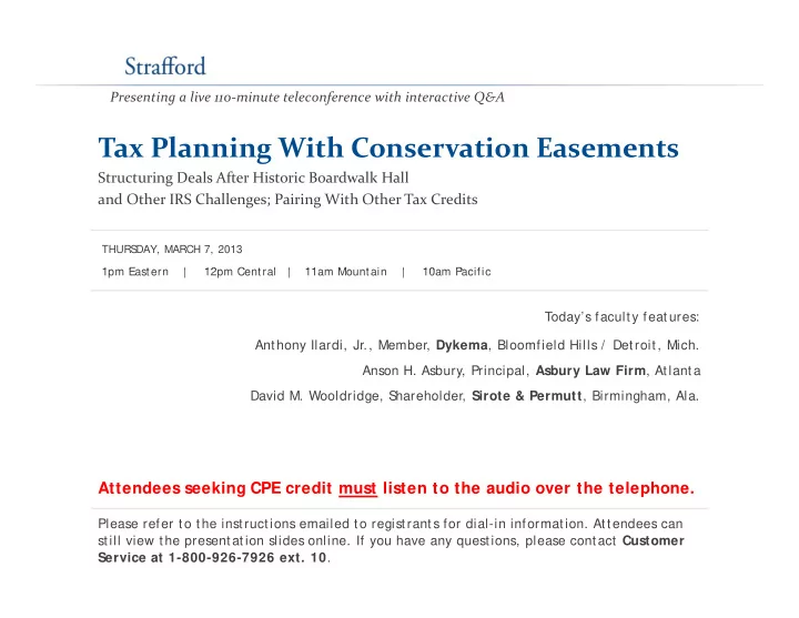 tax planning with conservation easements