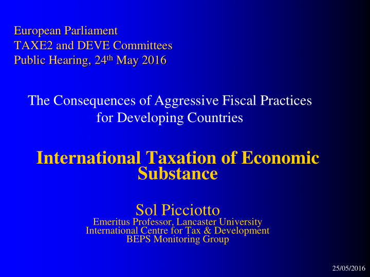international taxation of economic