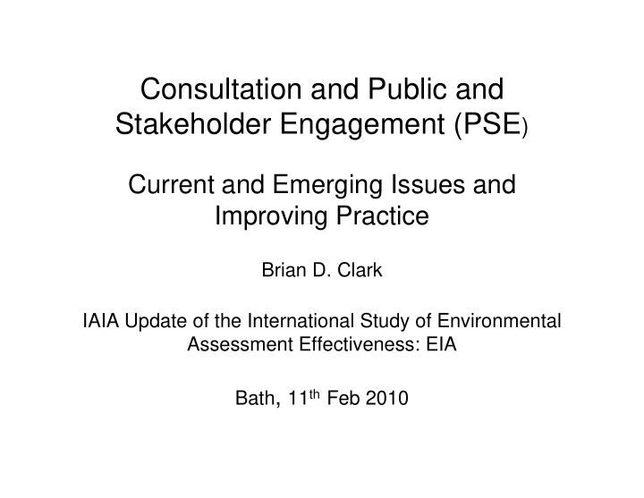 consultation and public and