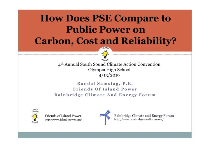 how does pse compare to public power on carbon cost and