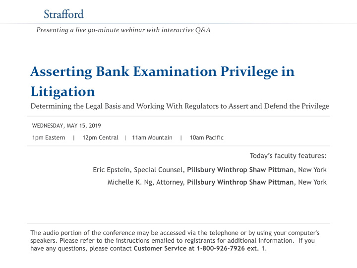 asserting bank examination privilege in litigation
