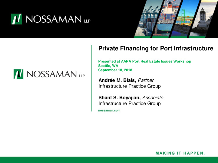 private financing for port infrastructure
