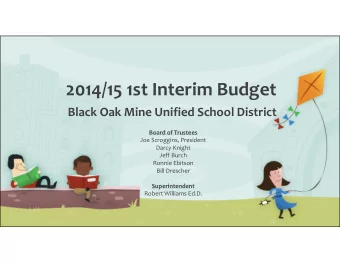 2014/15 1st Interim Budget Black Oak Mine Unified School District Board of Trustees Joe Scroggins,