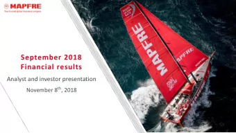 September 2018  Financial results  Analyst and investor presentation November 8 th , 2018  Key
