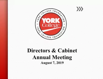 Directors &amp; Cabinet  Annual Meeting  August 7, 2019  Mission of Institutional Advancement:  To