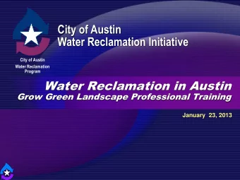Water Reclamation in Austin  Grow Green Landscape Professional Training  January  23, 2013