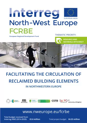 FCRBE  THEMATIC PRIORITY:  RESOURCE AND  MATERIALS EFFICIENCY  FACILITATING THE CIRCULATION OF