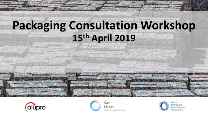 packaging consultation workshop