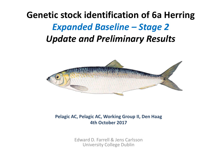 update and preliminary results