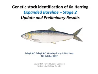 Update and Preliminary Results  Pelagic AC, Pelagic AC, Working Group II, Den Haag  4th October