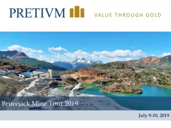 Brucejack Mine Tour 2019  July 9-10, 2019  1  Cautionary Statement  Forward-Looking Information
