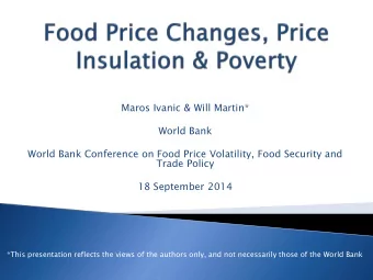 18 September 2014  *This presentation reflects the views of the authors only, and not necessarily
