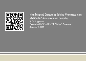 NWEAs MAP Assessments and Descartes  By Derek Ippensen Presented at NAESP and NSASSP