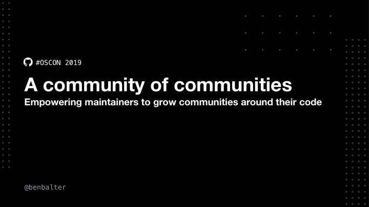 a community of communities