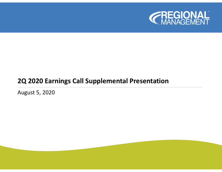 2q 2020 earnings call supplemental presentation