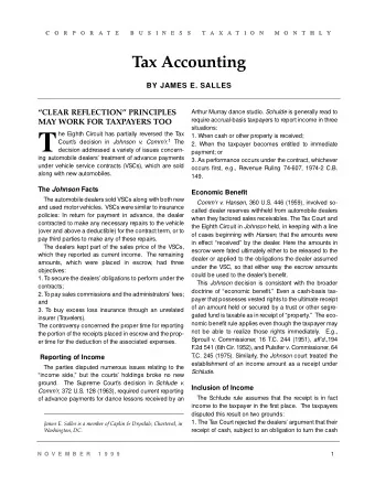 T  1. When cash or other property is received; Courts decision in Johnson v. Commr . 1 The