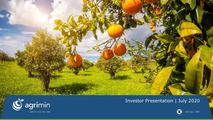investor presentation july 2020