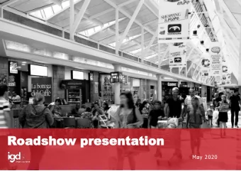 Ro  Roadsh  adshow  w presen  esenta  tation  tion  May 2020  Disclaimer  This presentation does