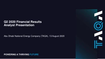 Q2 2020 Financial Results  Analyst Presentation  Abu Dhabi National Energy Company (TAQA), 13
