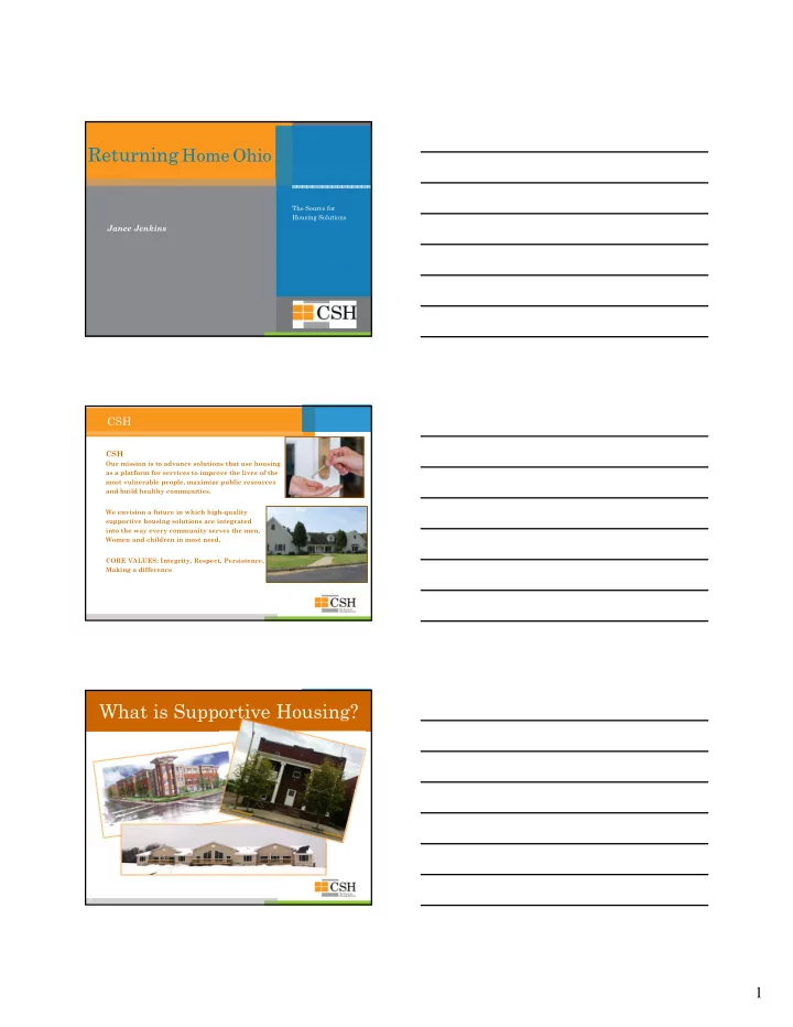 what is supportive housing