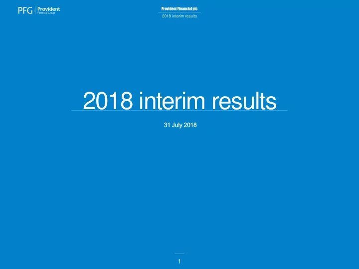 2018 interim results