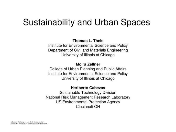 sustainability and urban spaces