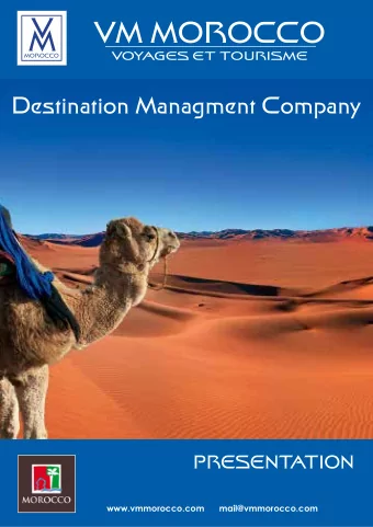VM MOROCCO  M  VOYAGES ET TOURISME  MOROCCO  Destination Managment Company  PRESENTATION