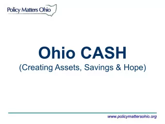 What is Policy Matters?  Policy Matters Ohio is a non-profit, nonpartisan  policy research
