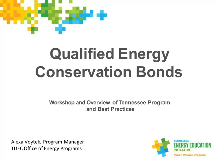 qualified energy conservation bonds