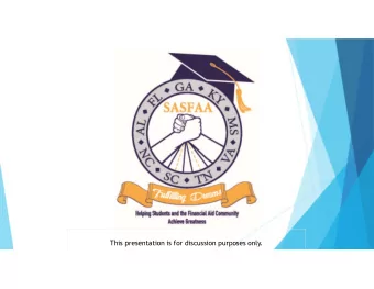 This presentation is for discussion purposes only.  Getting Involved  THE IMPORTANCE FOR YOU AND