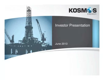 Investor Presentation  June 2013  Compelling Value Proposition  Asymmetric risk / reward