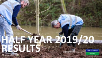 HALF YEAR 2019/20  RESULTS  1  21 November 2019  DISCLAIMERS  Cautionary statement regarding