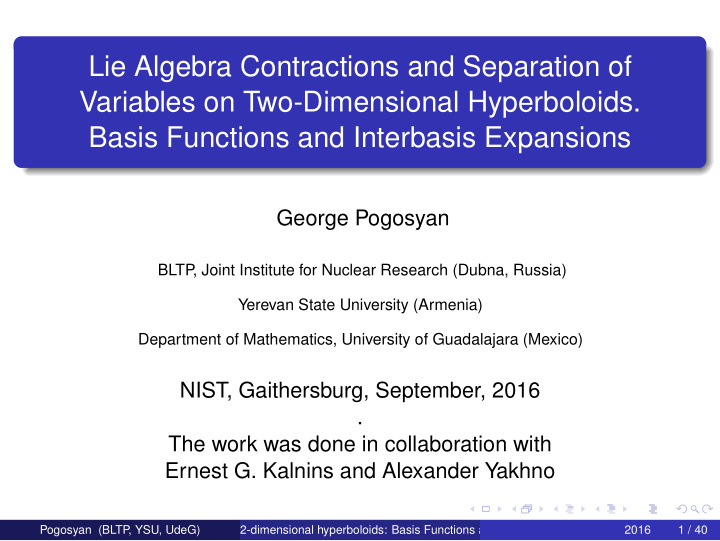 lie algebra contractions and separation of variables on