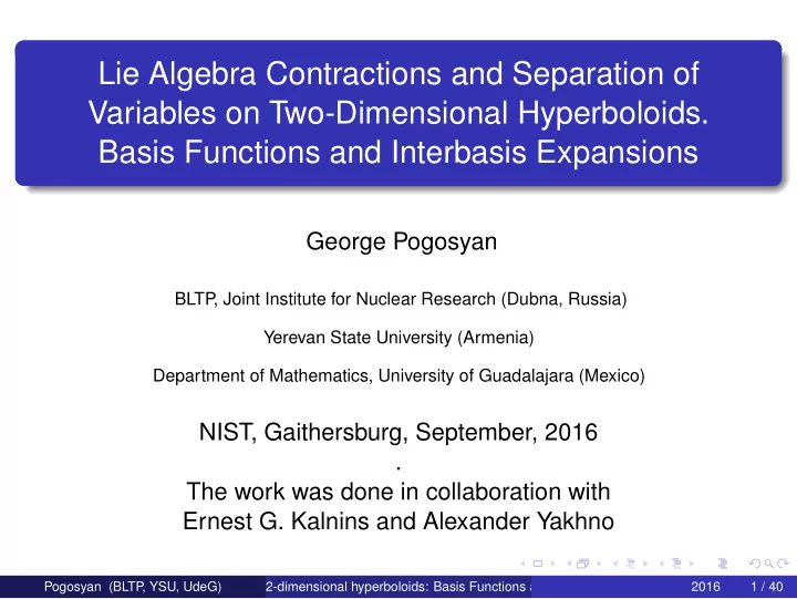 lie algebra contractions and separation of variables on