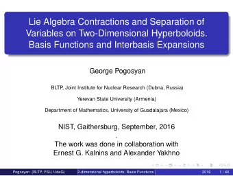Lie Algebra Contractions and Separation of  Variables on Two-Dimensional Hyperboloids.  Basis