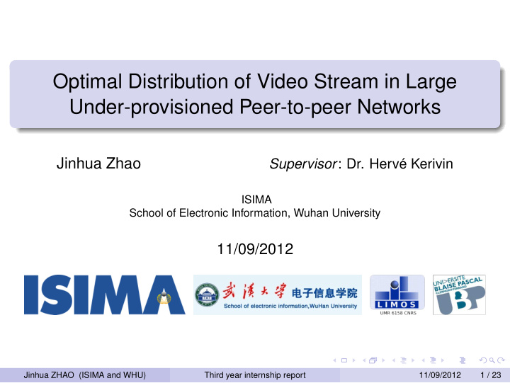 optimal distribution of video stream in large under