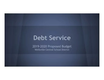 Debt Service  2019-2020 Proposed Budget  Wellsville Central School District  How Much Are We