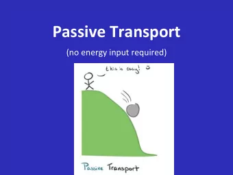 Passive Transport  (no energy input required)  Passive Transport  Passive transport is the