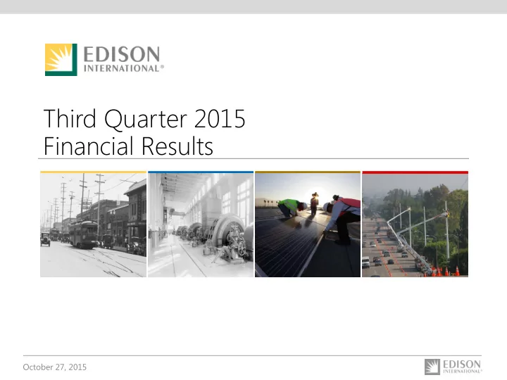 third quarter 2015