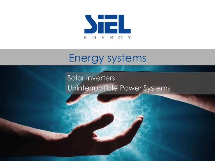 energy systems