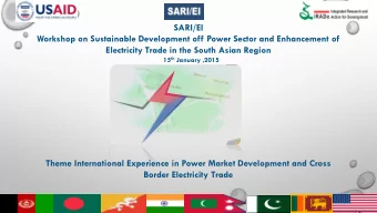 Workshop on Sustainable Development off Power Sector and Enhancement of  Electricity Trade in the