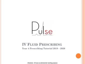 RESOURCES  NHS Lothian Guidelines for basic IV fluid and electrolyte prescription in adults