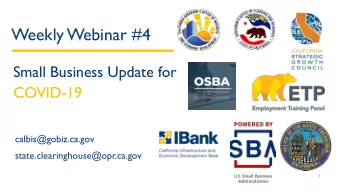 ETP  Office of the Sma 11  Business Advocate  Employment  Training  Panel  POWERED BY  I  I