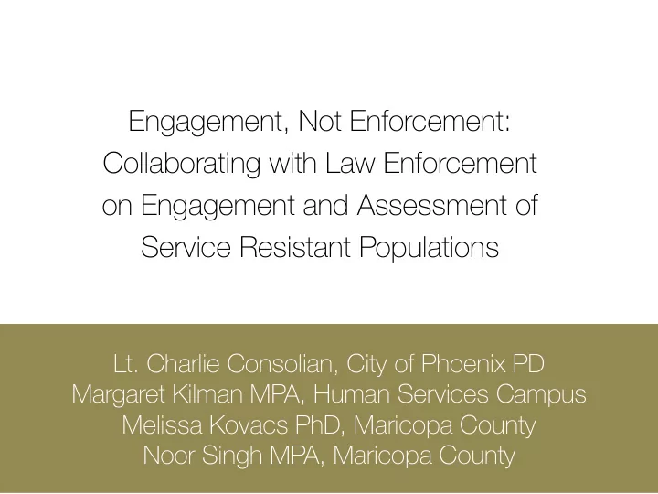 engagement not enforcement collaborating with law