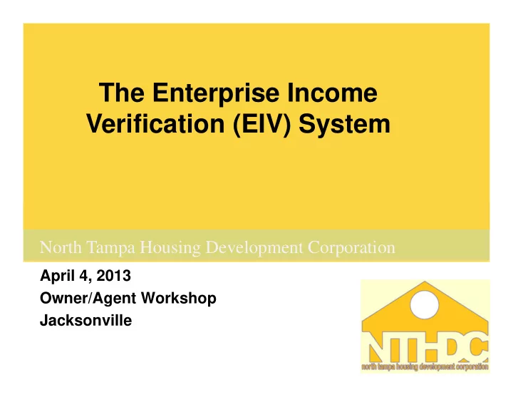 the enterprise income verification eiv system