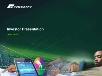 Investor Presentation  June 2013  Outline  1 Fidelity overview  2  2 Nigerian Economy and Banking